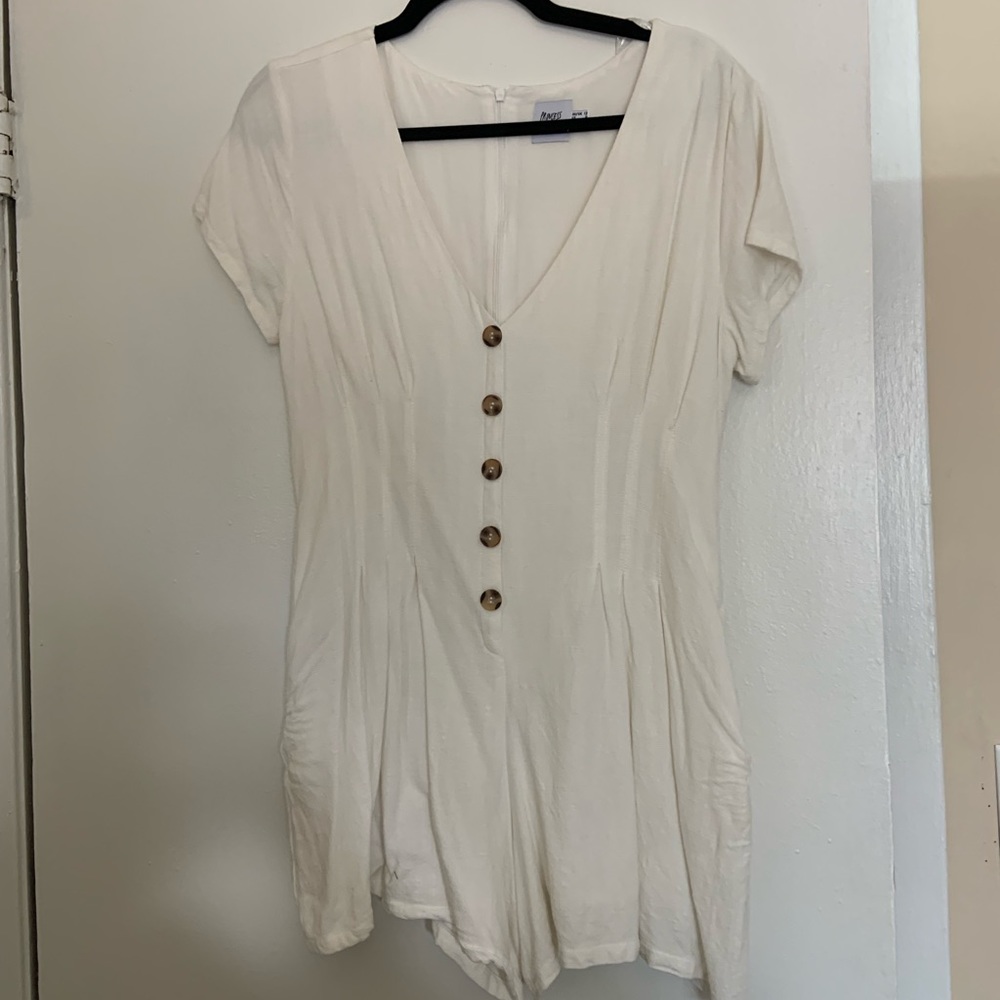 Princess Polly White Button Romper